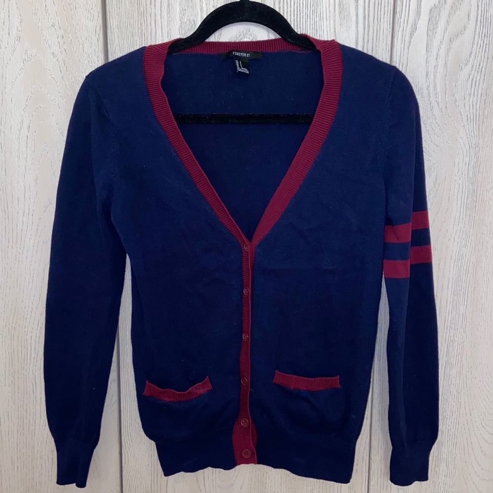 Forever 21 buttons down small dark blue cardigan